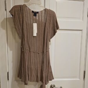 Calvin Klein Taupe Knit Cardigan